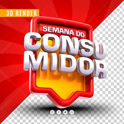 Selo 3D Para Composicao Semana Do Consumidor Psd Editavel (10)