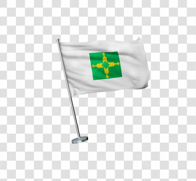 Bandeira de brasilia elemento 3d para composicao png transparente