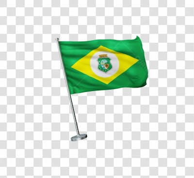 Bandeira Do Ceara Elemento 3D Para Composicao Png Transparente