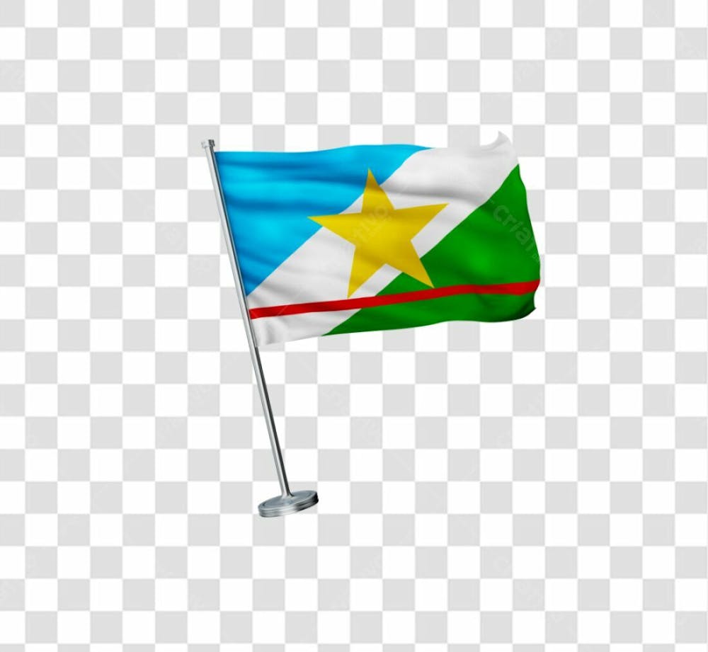 Bandeira Do Estado De Roraima Elemento 3D Para Composicao Png Transparente