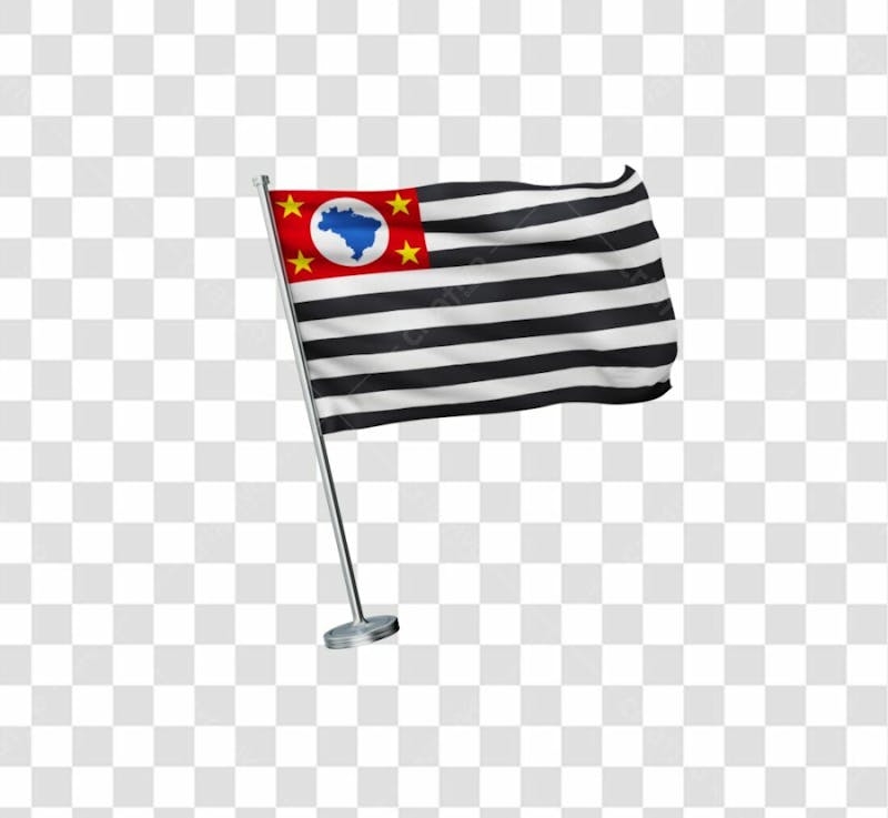 Bandeira do estado de sao paulo elemento 3d para composicao png transparente
