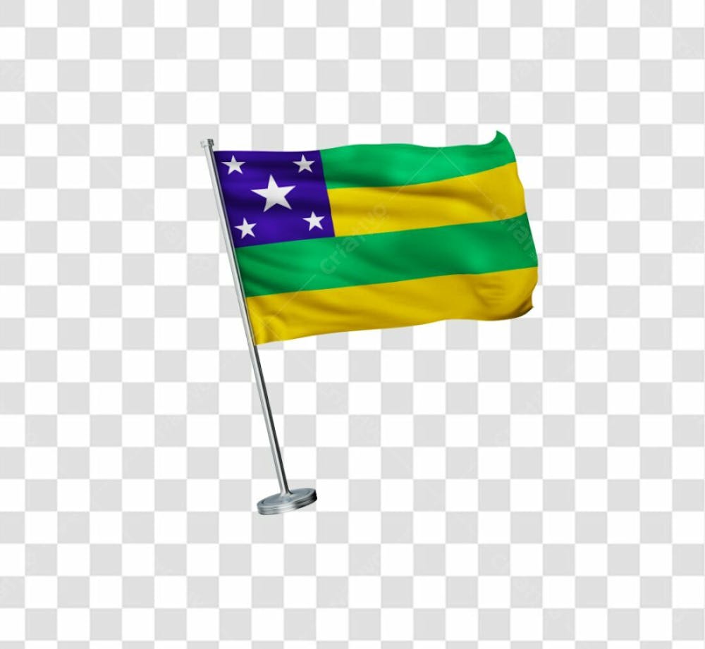 Bandeira Do Estado De Sergipe Elemento 3D Para Composicao Png Transparente