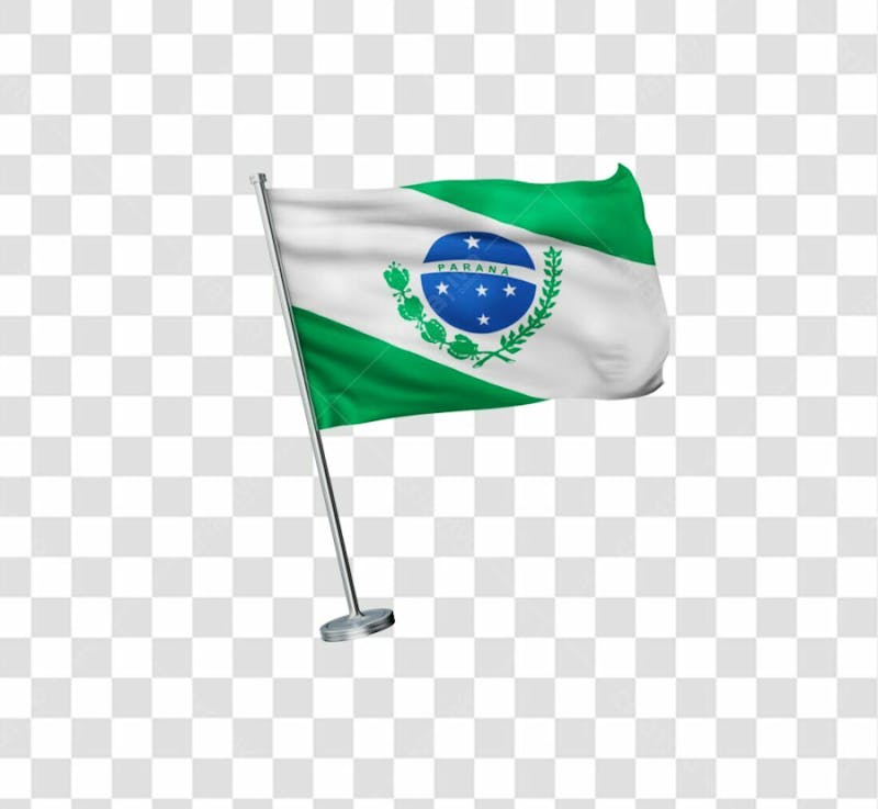 Bandeira do parana elemento 3d para composicao png transparente