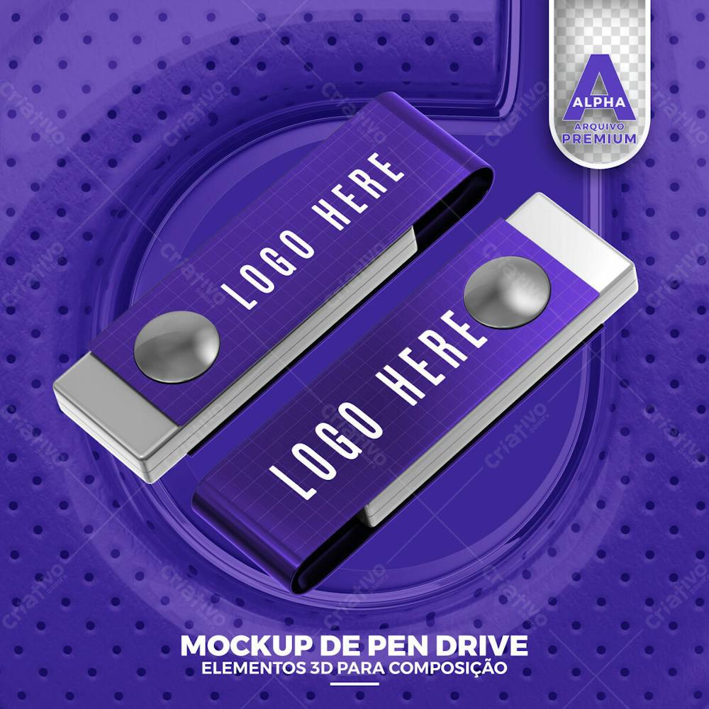 Mockup De Pen Drive Elemento 3D Psd Editavel