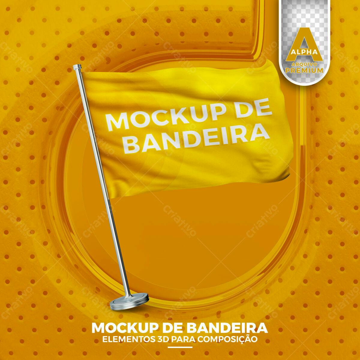 Mockup Bandeira Amarela em Design Moderno