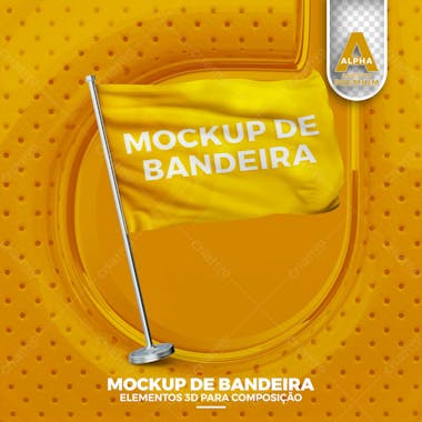 Mockup de bandeira elemento 3d psd editavel