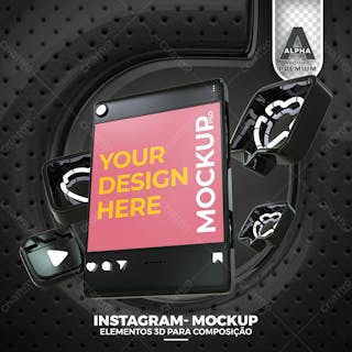 Mockup de celular redes sociais instagram elemento psd editavel