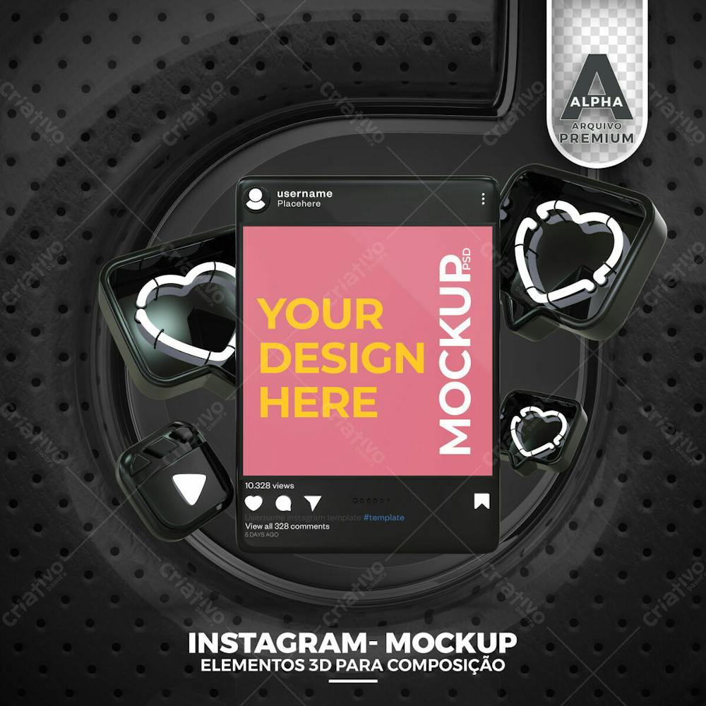 Mockup De Celular Redes Sociais Instagram Elemento Psd Editavel (4)