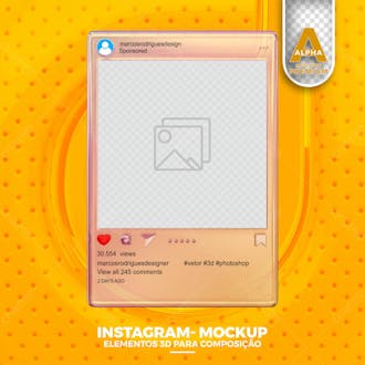 Mockup de redes sociais instagram elemento psd editavel