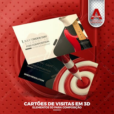 Mockup cartao de visita elemento 3d psd editavel