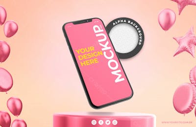 Mockup De Celular Podio Smartphone Psd Editavel (2)
