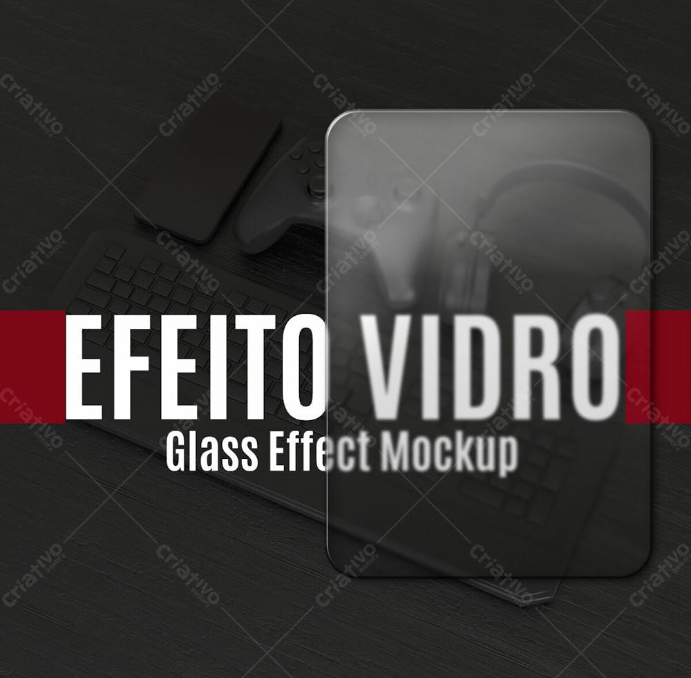 Efeito De Vidro Mockup Psd Editavel