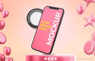 Mockup De Celular Podio Smartphone Psd Editavel (1)