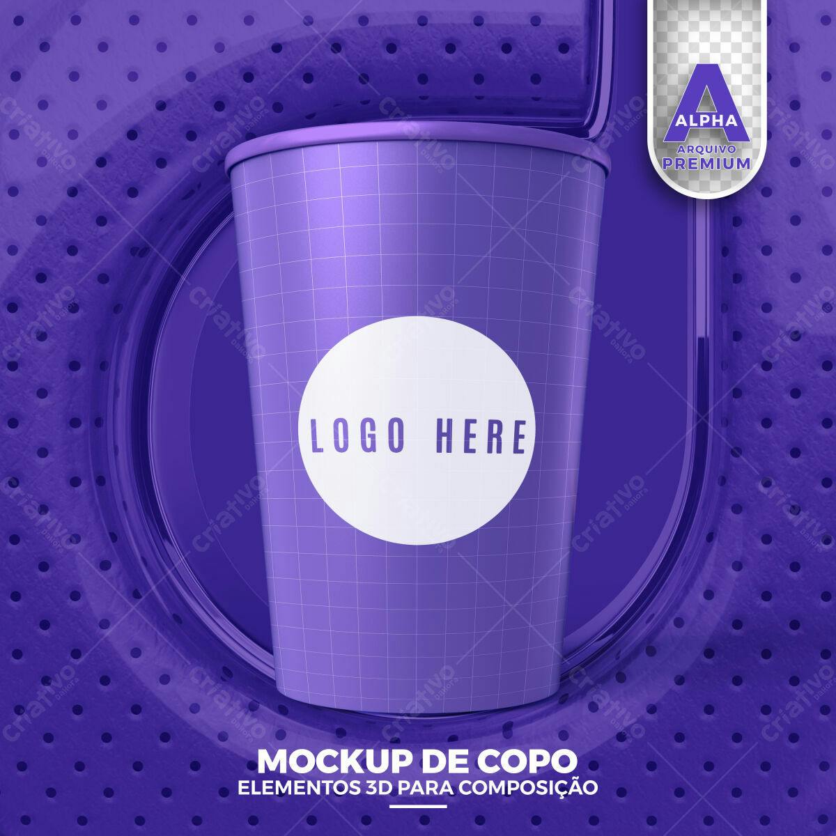 Mockup de Copo Descartável Lilás: Design Moderno
