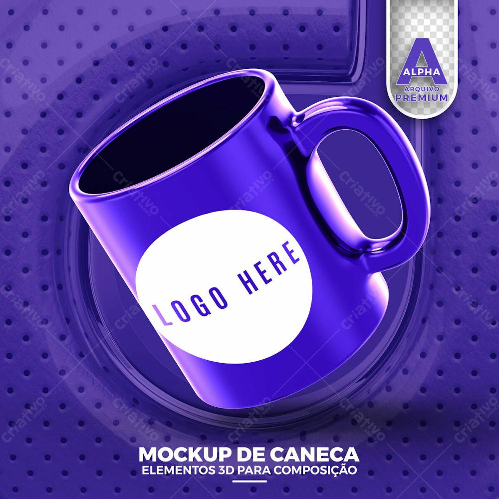 Mockup De Caneca Elemento 3D Psd Editavel