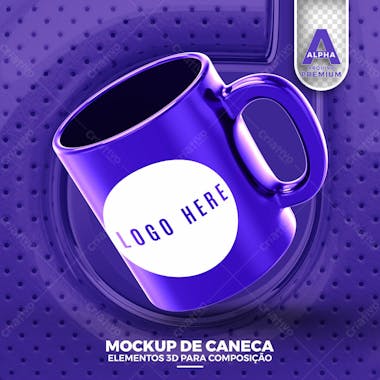 Mockup de caneca elemento 3d psd editavel