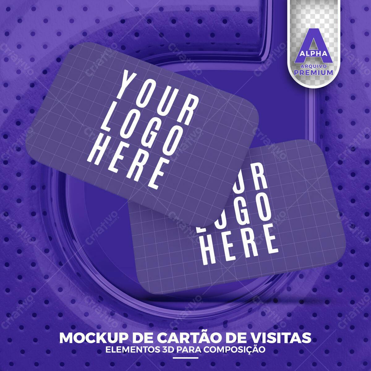 Mockup Cartão de Visitas: Design Moderno em Lilás