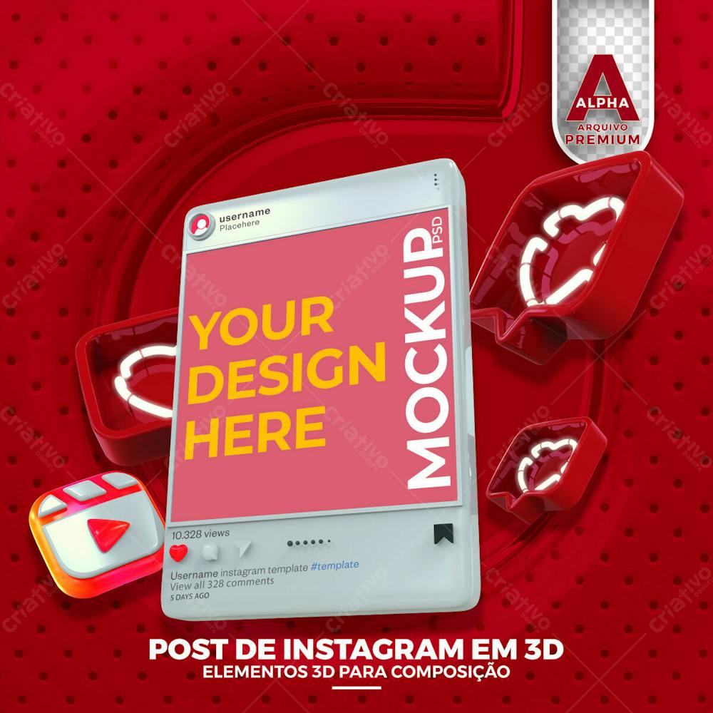 Mockup De Celular Redes Sociais Post Instagram Psd Editavel