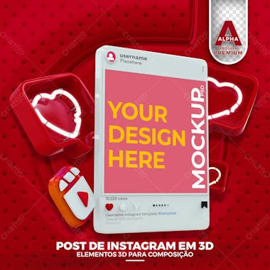 Mockup de celular redes sociais posto instagram psd editavel