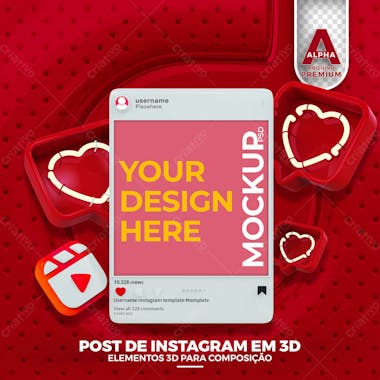 Mockup de celular redes sociais instagram elemento psd editavel