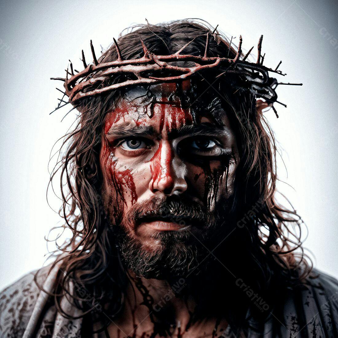 Jesus Cristo Coroado de Espinhos Sangrando