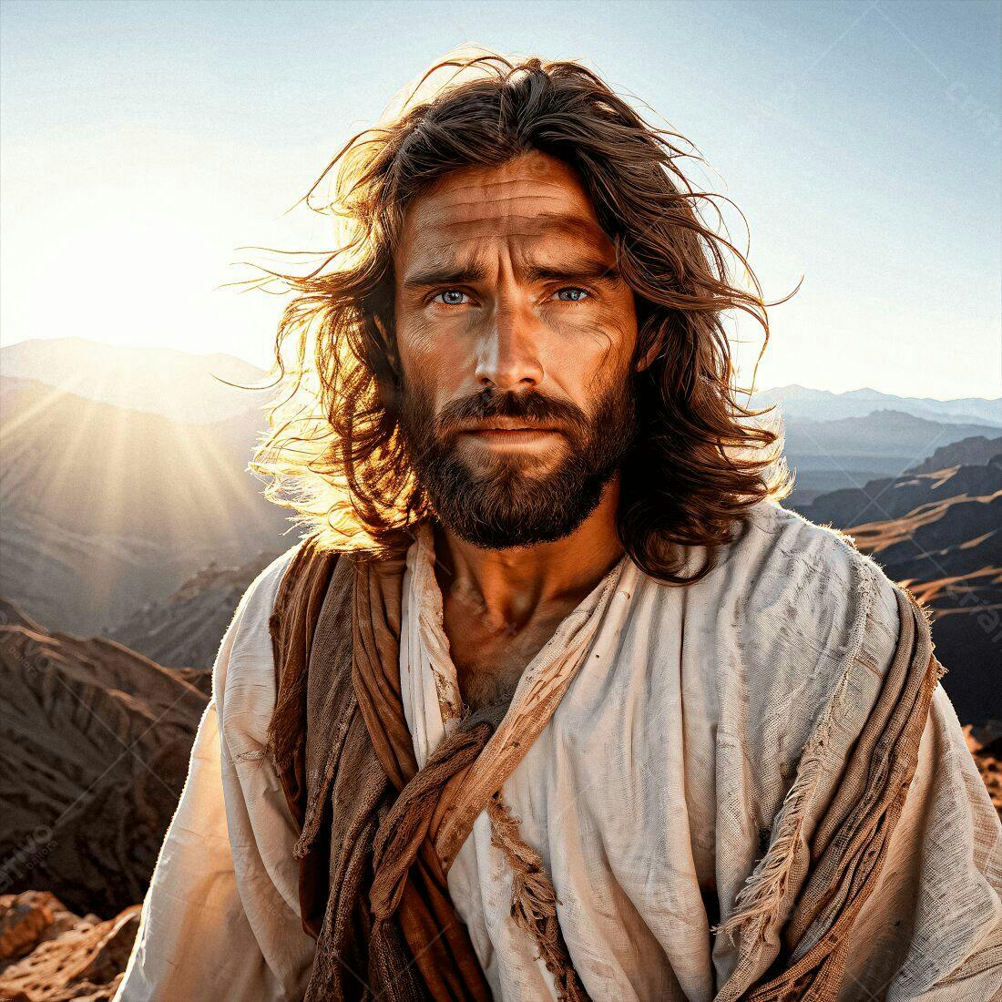 Jesus Cristo paisagem desértica