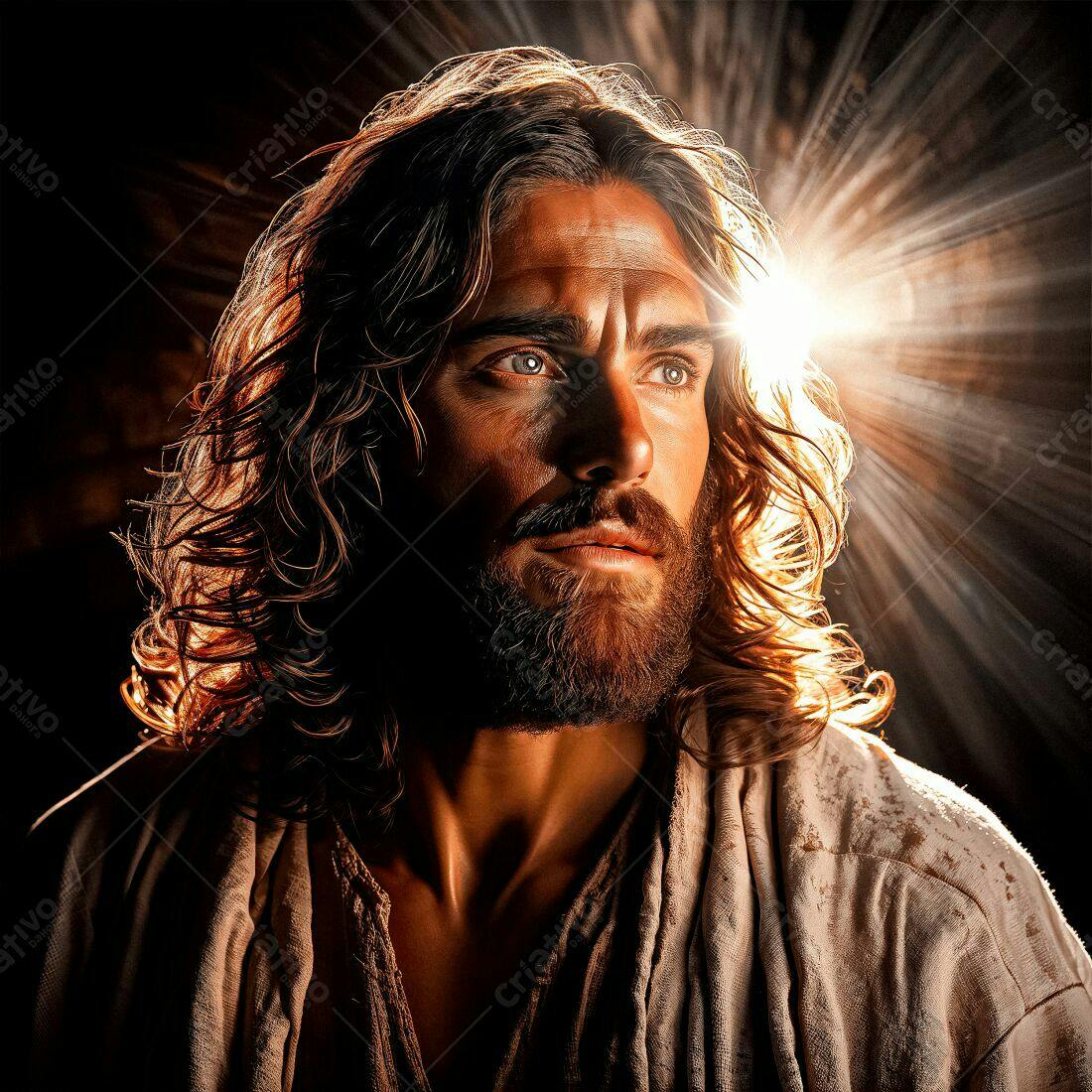 Jesus Cristo retrato iluminação divina