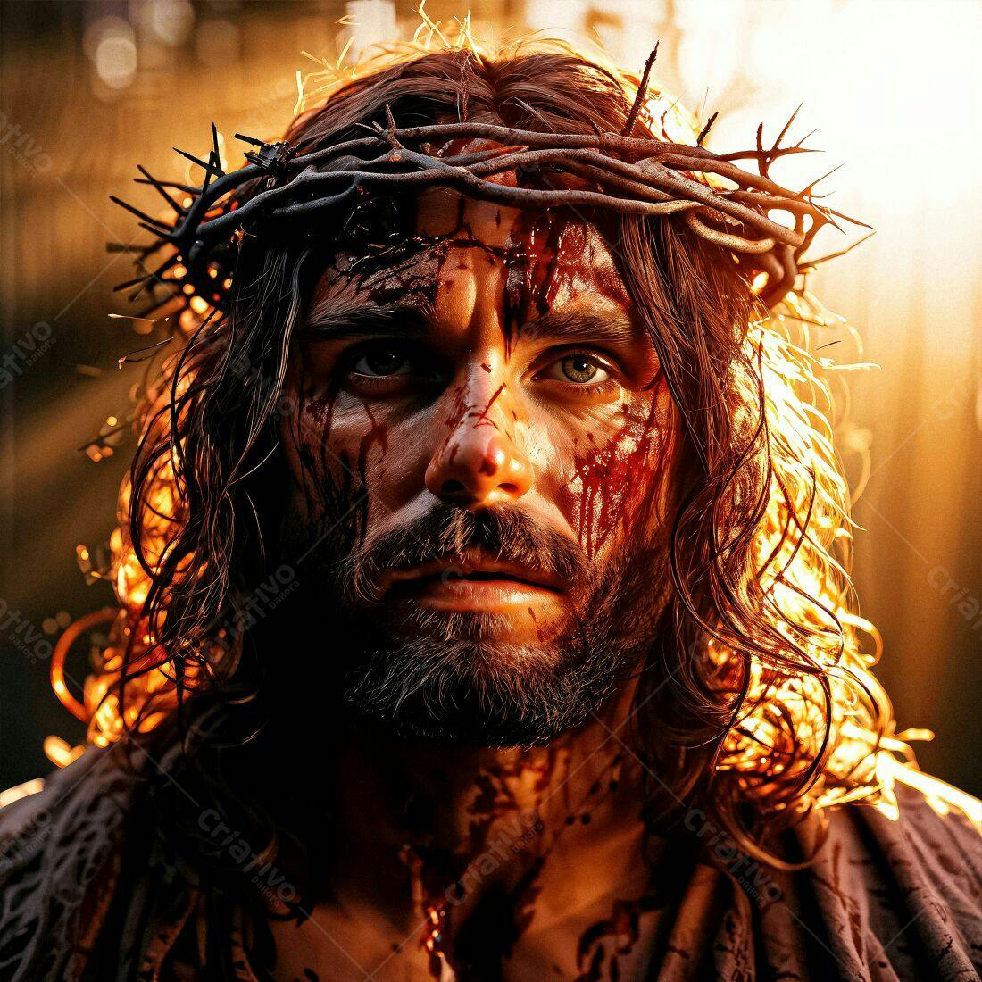 Jesus Cristo coroa de espinhos sangue