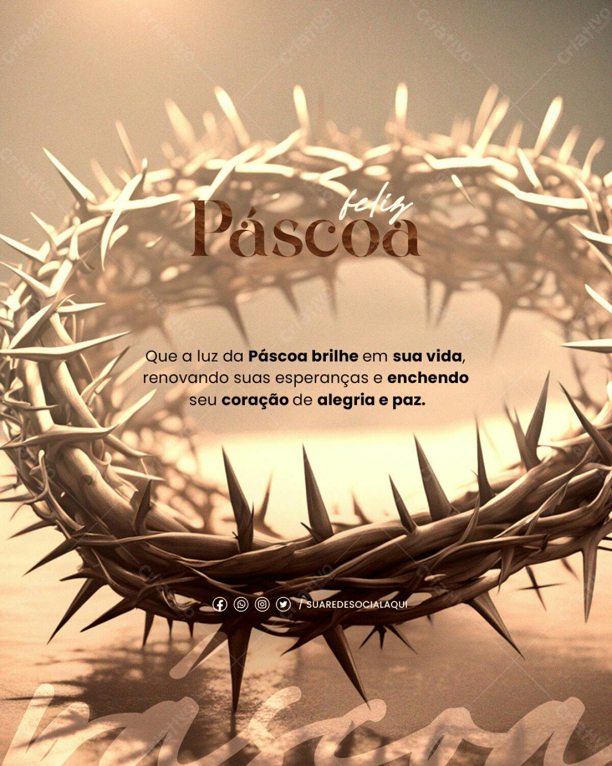 Postagem Páscoa Religiosa PSD Editável