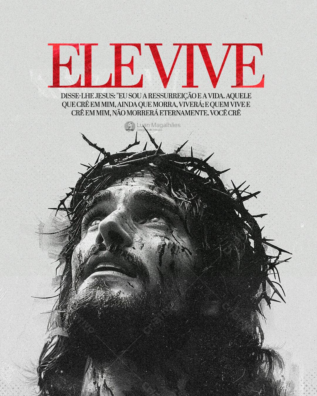 Poster Religioso com Jesus Cristo PSD Editável