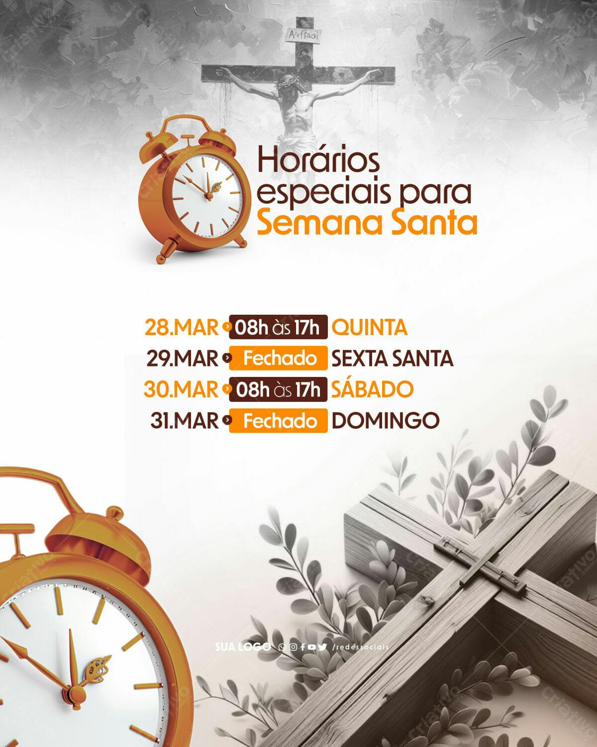 Flyer Semana Santa PSD Editável