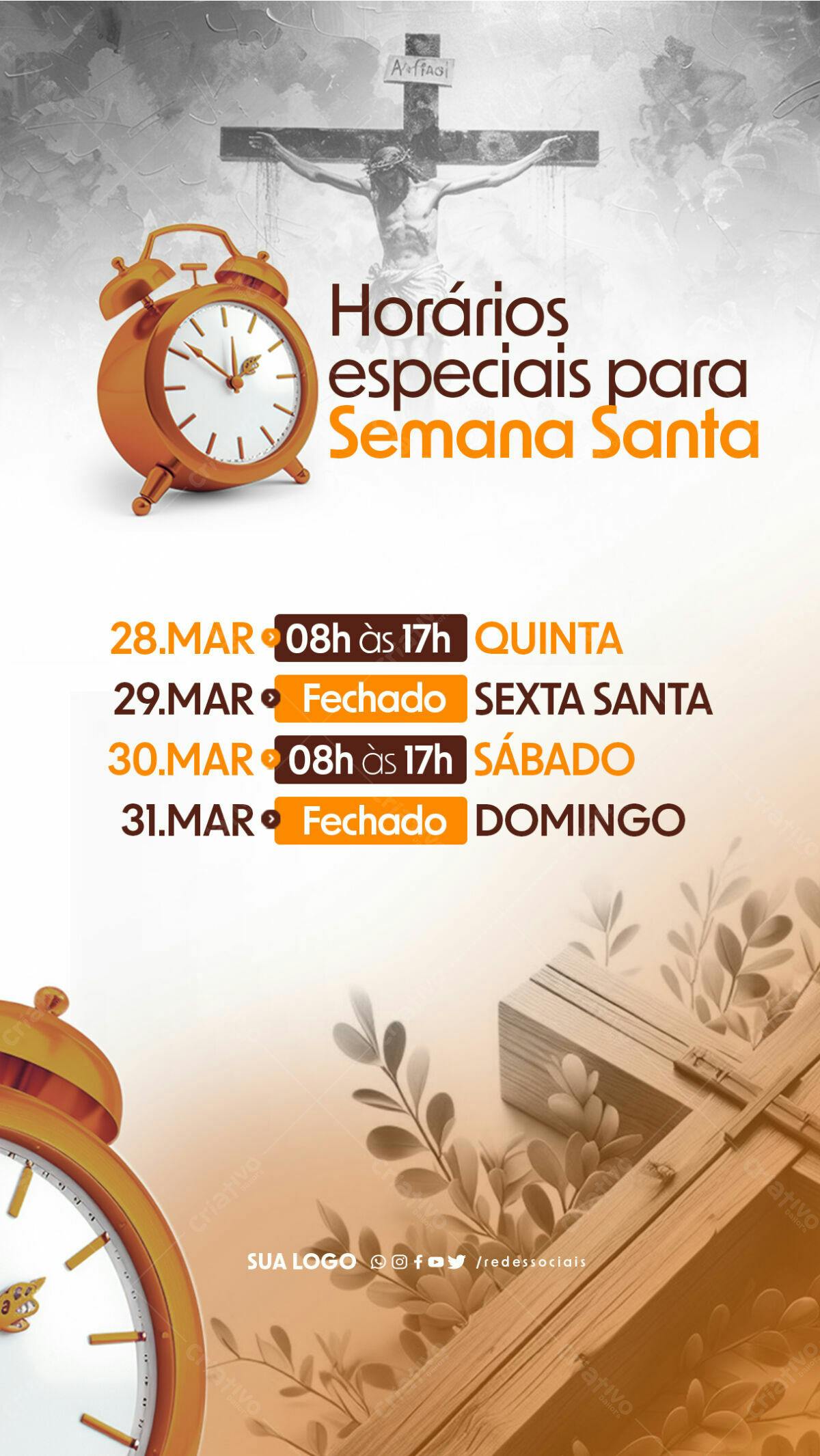 Flyer Semana Santa PSD Editável