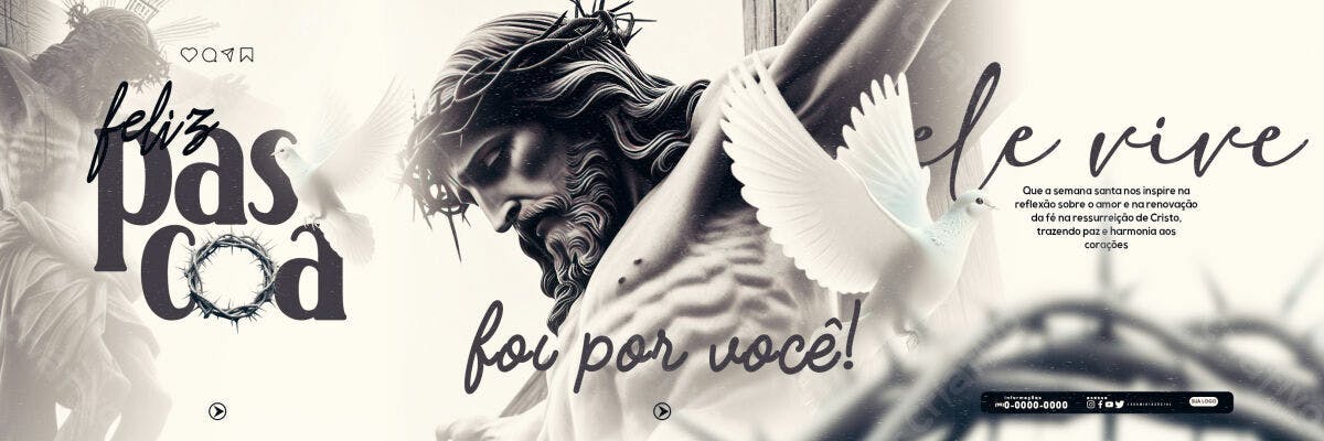 Banner Páscoa Cristã PSD Editável