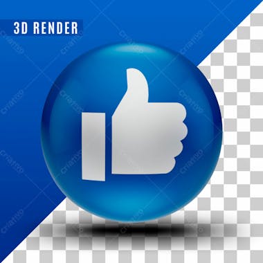 Icone like facebook beleza azul psd editavel