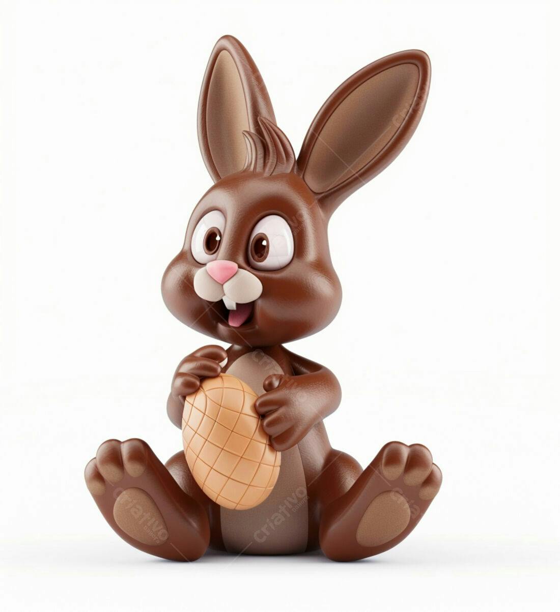 Coelho de chocolate com ovo de Páscoa