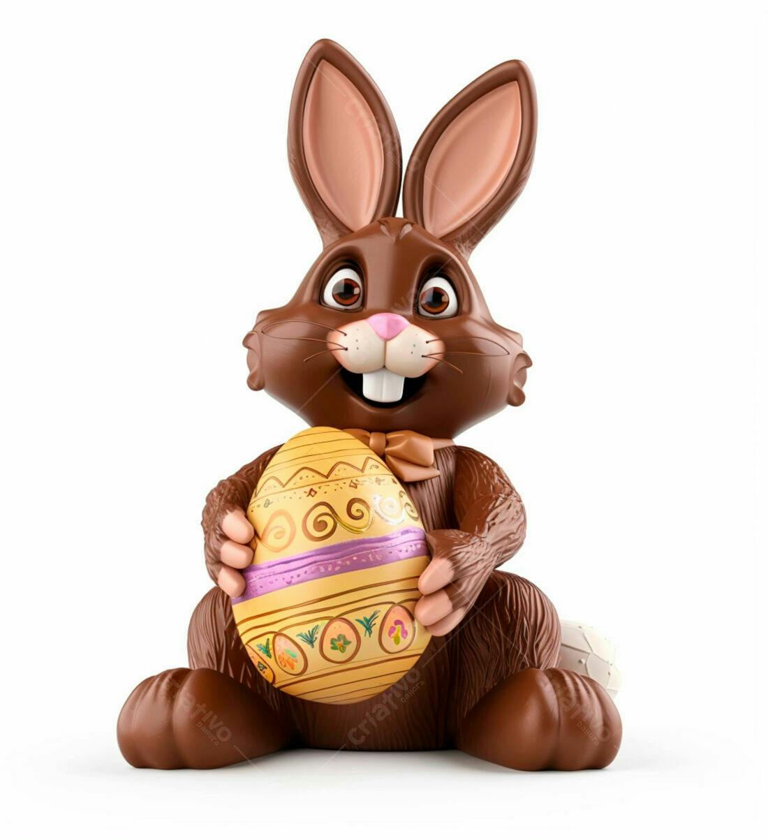 Coelho de chocolate com ovo de Páscoa