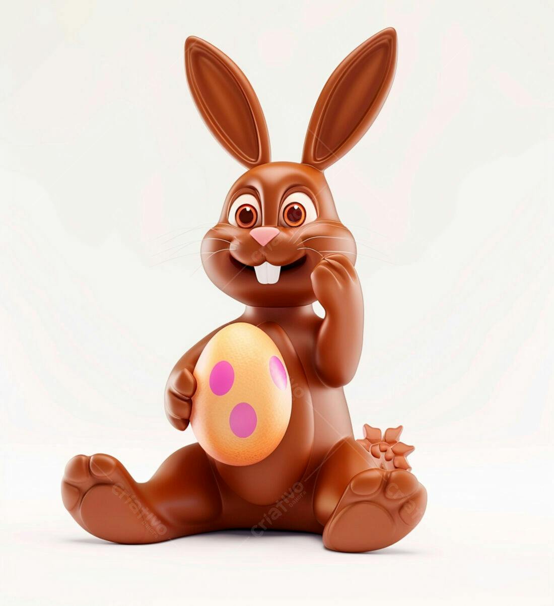 Coelho de chocolate com ovo de Páscoa