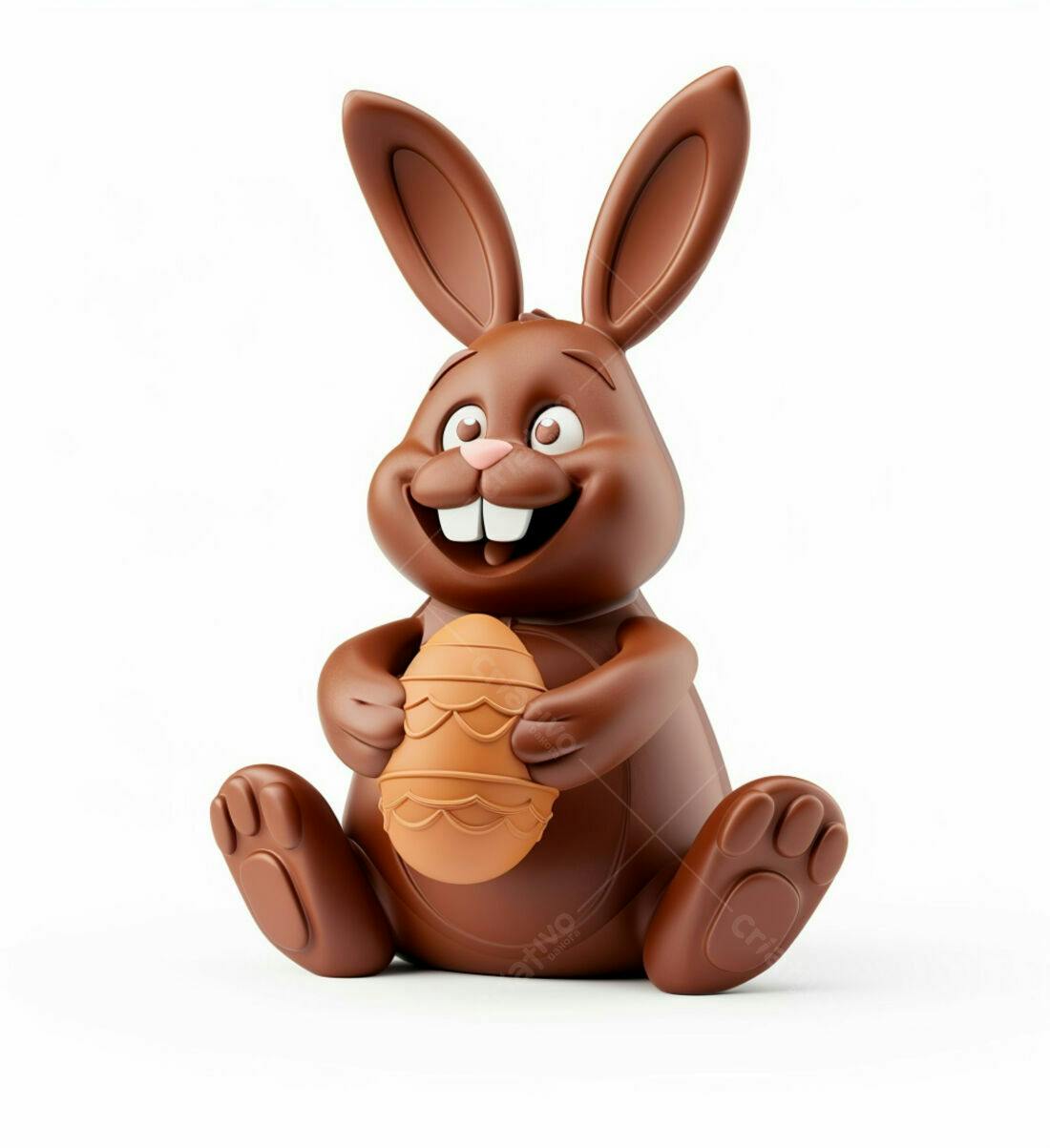 Coelho de chocolate com ovo de Páscoa
