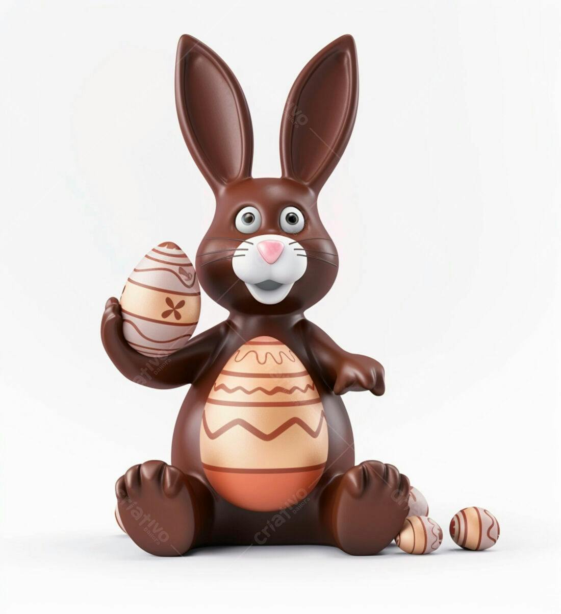 Coelho de Chocolate com Ovos de Páscoa