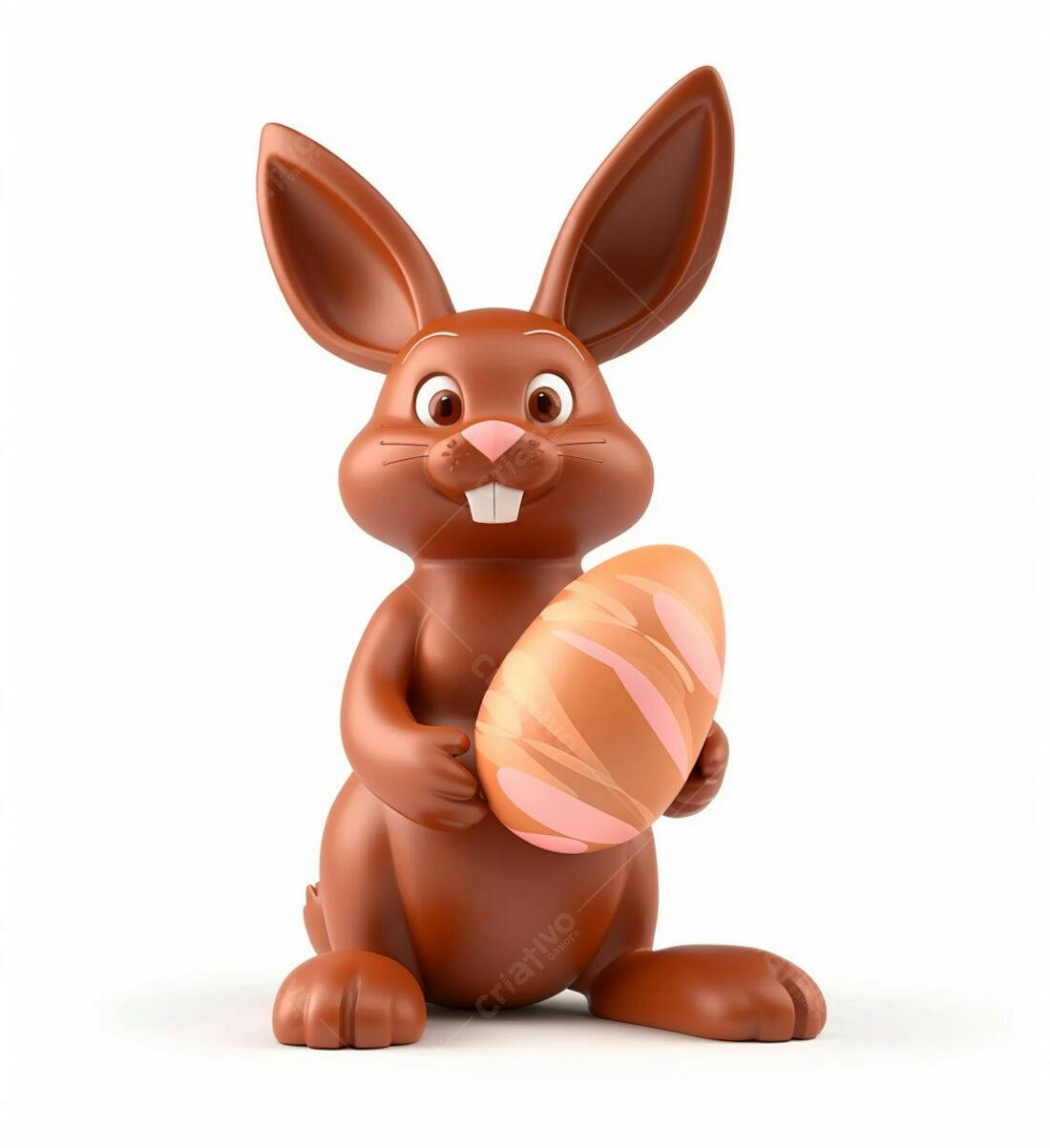 Coelho de chocolate com ovo de Páscoa