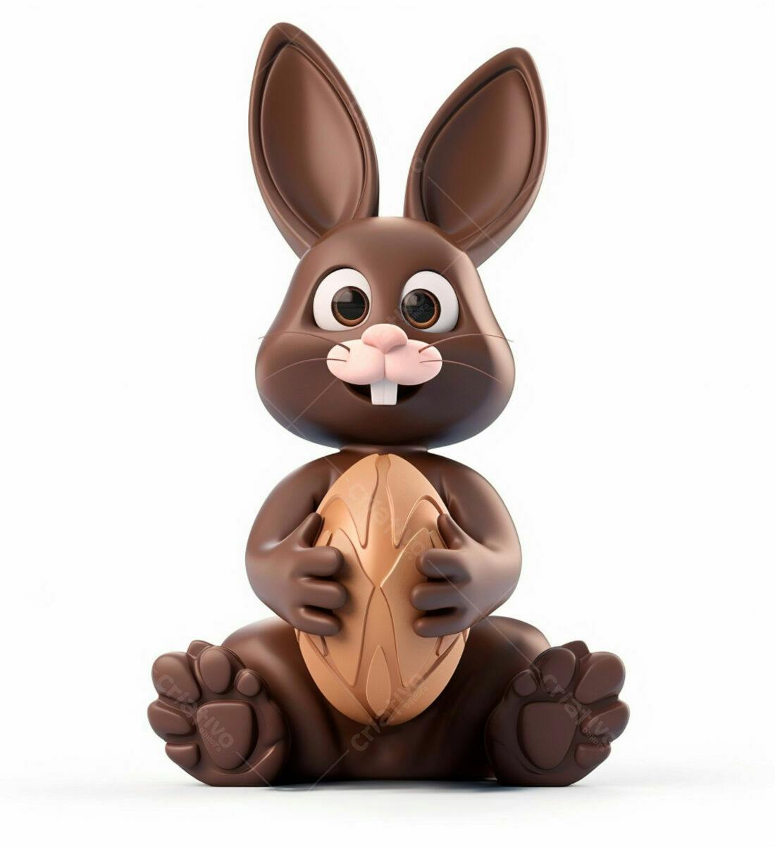 Coelho de chocolate com ovo de Páscoa