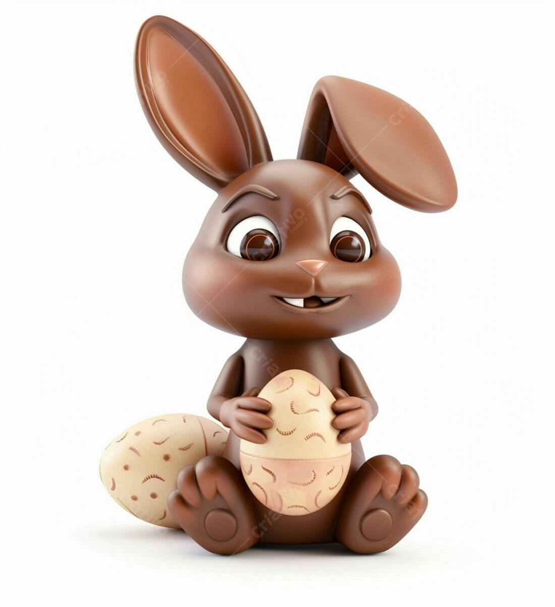 Coelho de chocolate com ovo de Páscoa