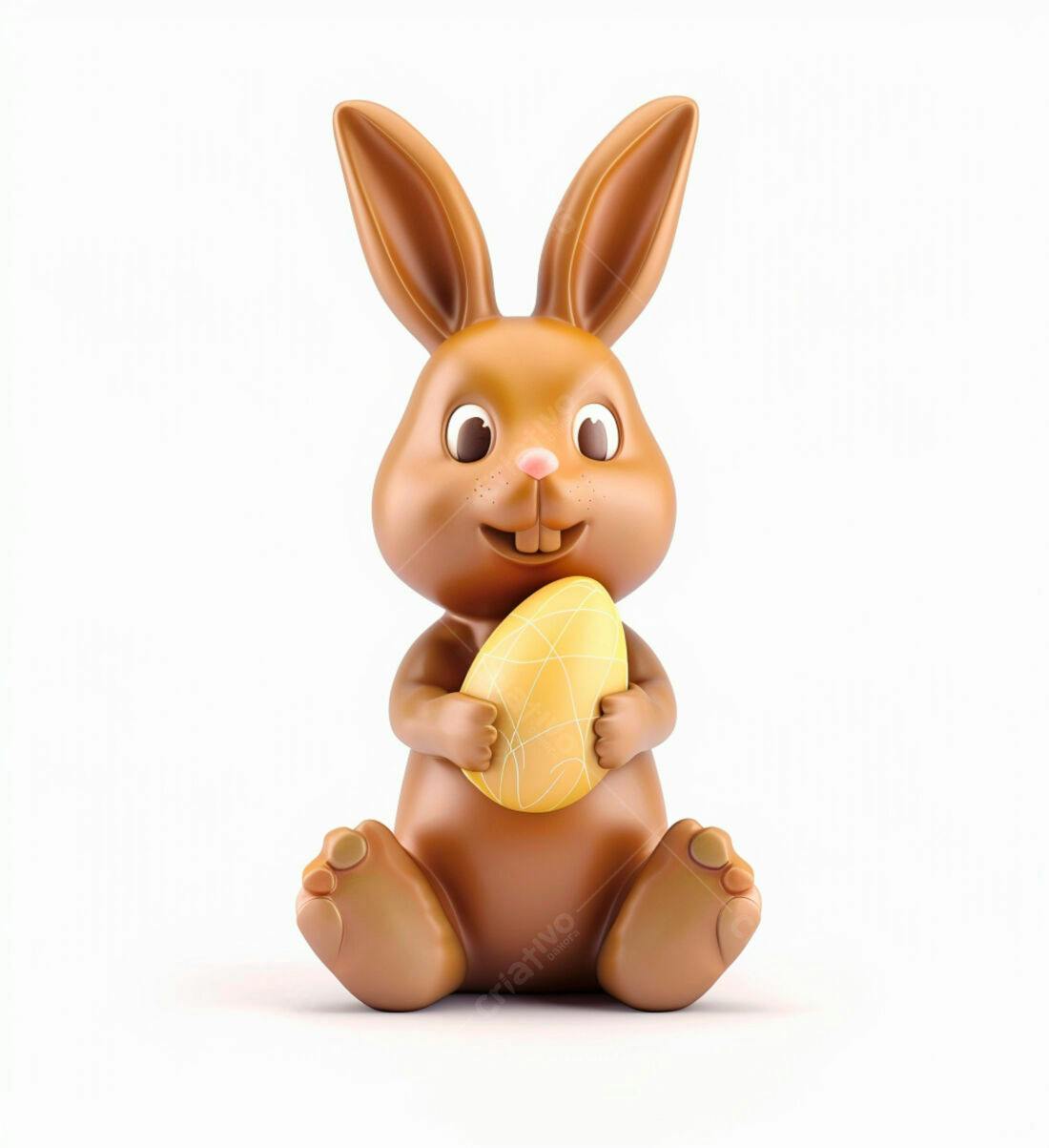 Coelhinho da Páscoa com ovo amarelo