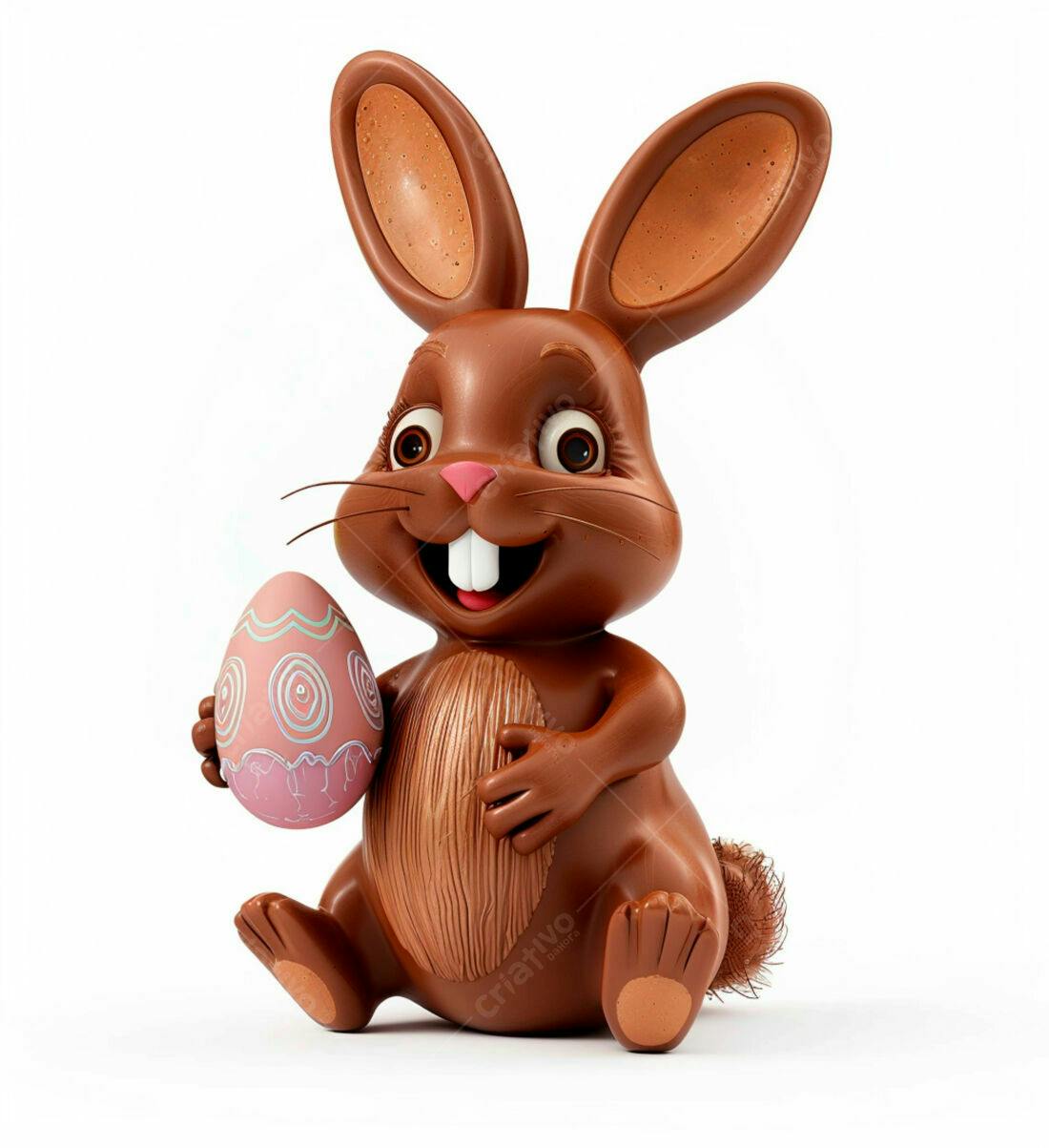 Coelho de chocolate com ovo de Páscoa