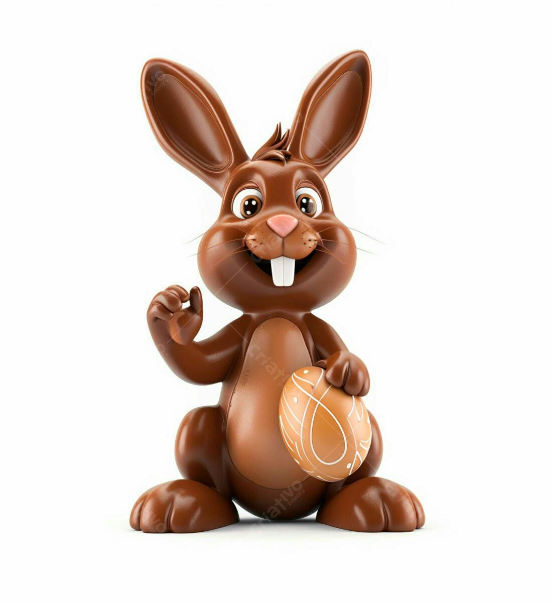Coelho de chocolate com ovo de Páscoa