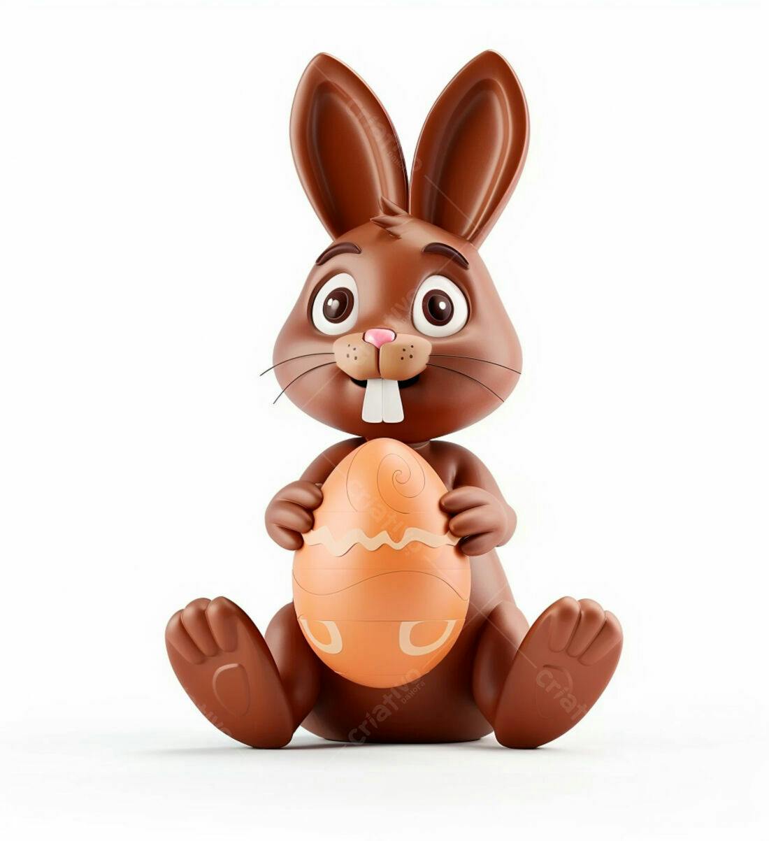 Coelho de chocolate com ovo de Páscoa