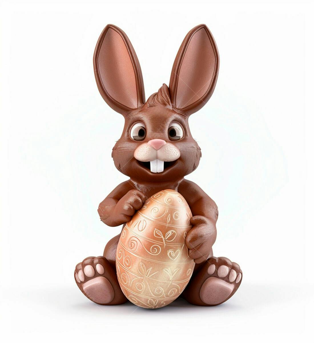 Coelho de chocolate com ovo de Páscoa