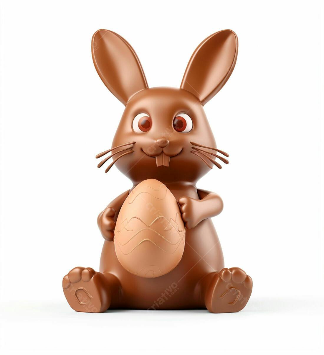 Coelho de chocolate com ovo de Páscoa