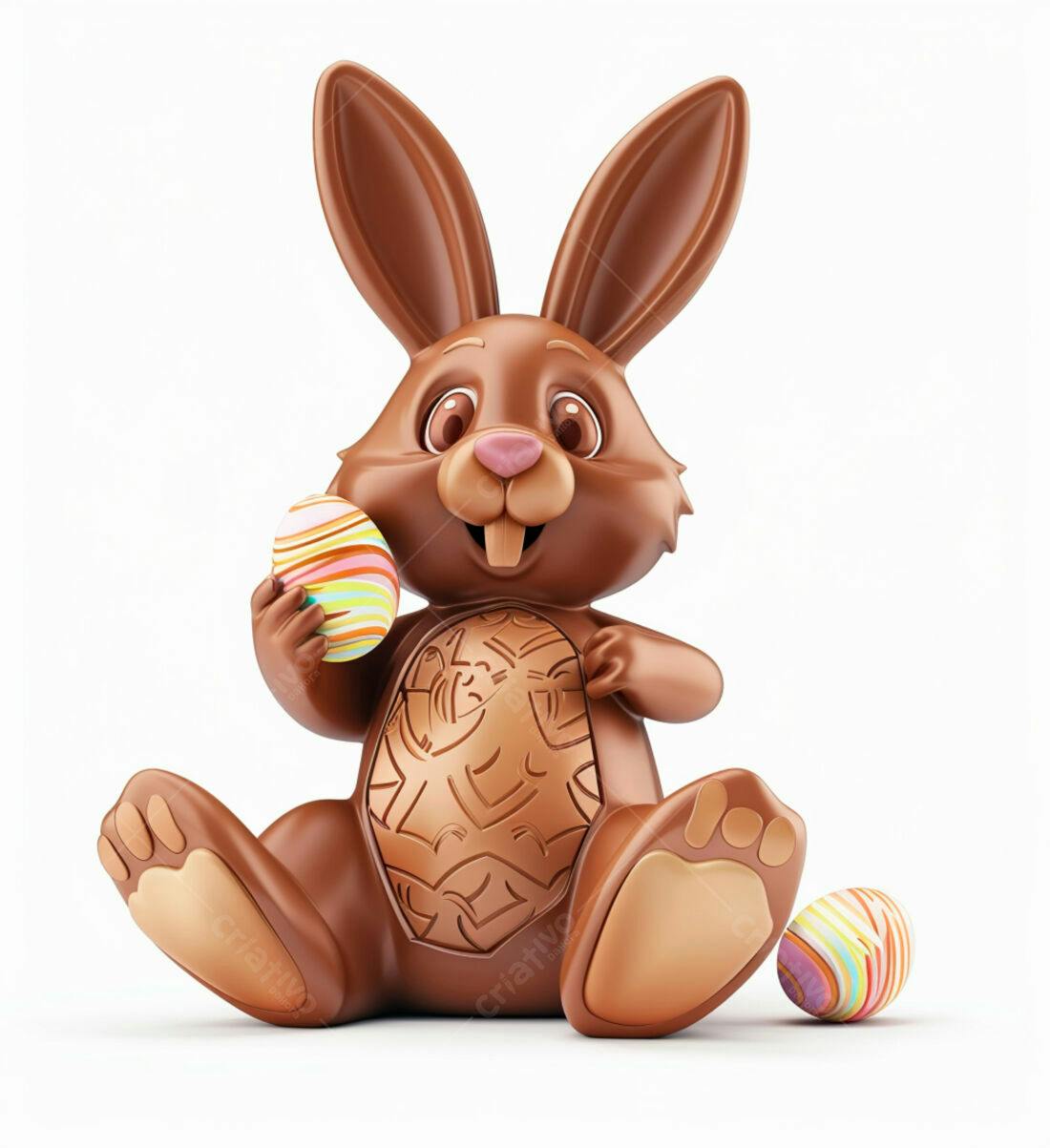 Coelho de Chocolate com Ovos de Páscoa