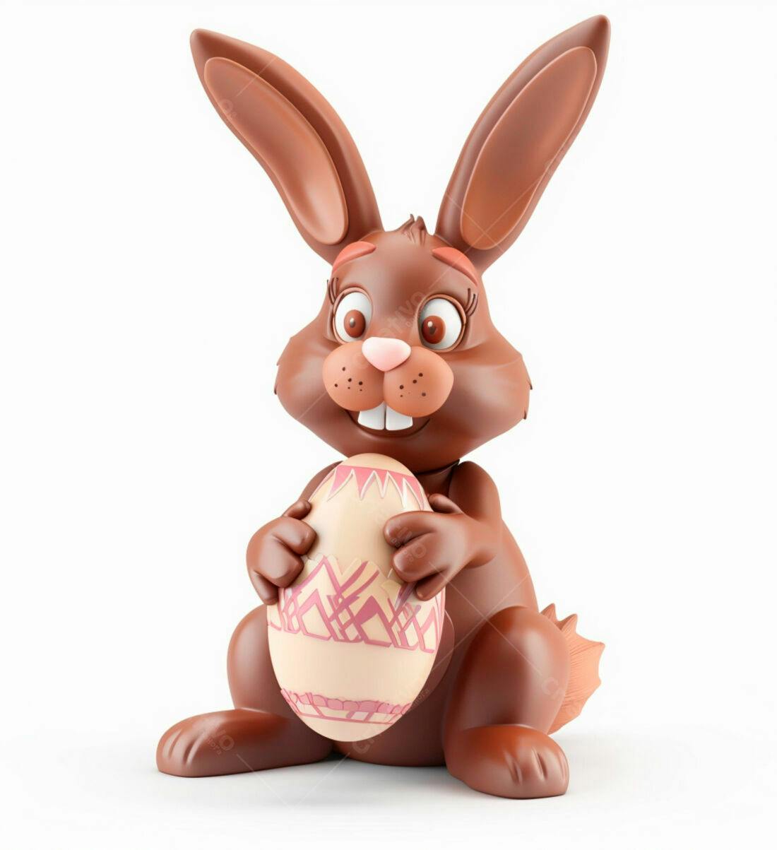 Coelho de chocolate com ovo de Páscoa